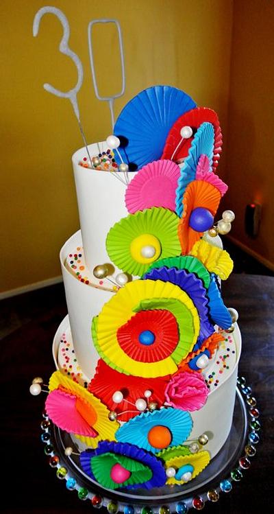 Bright Circles for a 30th Birthday - Cake by Carla Jo