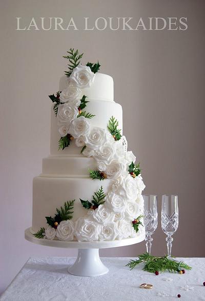 Winter/Christmas Wedding Cake - Cake by Laura Loukaides