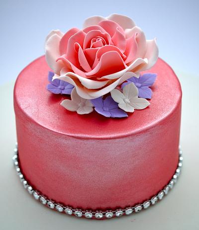 Mini Pink Rose Cake - Cake by Prettytemptations