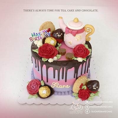 Tea and Chocolate - Cake by Sugar Snake Cake