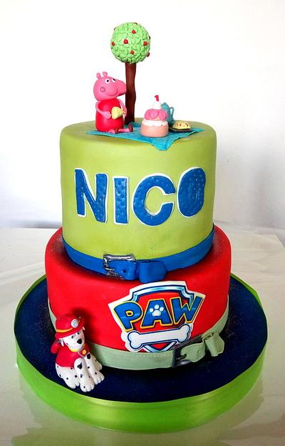 Tarta Patrulla Canina y Pepa pig Nico! - Cake by SORELLAS CAKES PAMPLONA 
