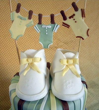 Baby Bootie Shower Cake - Cake by Andrea Bergin