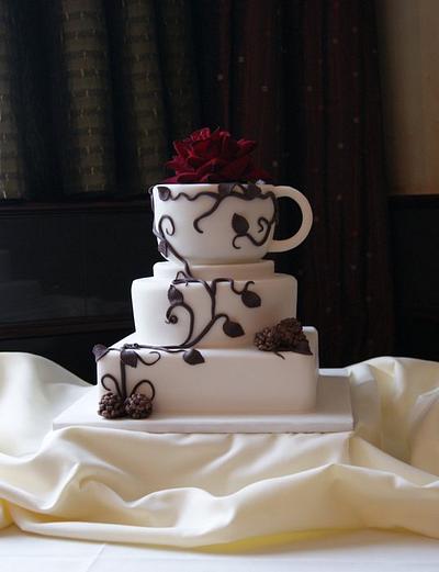 Vine & Coffee Wedding Cake - Cake by Jayne Plant