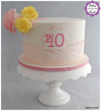 Roses and Lace - Cake by BakedbyBeth