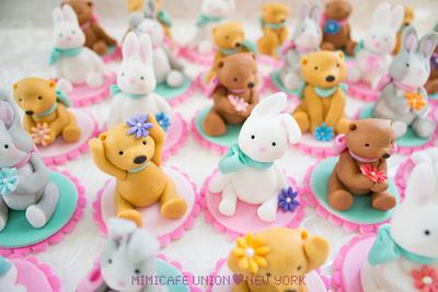 Teddy Bear & Rabbit Doll Cupcake Toppers - Cake by Sachiko Windbiel