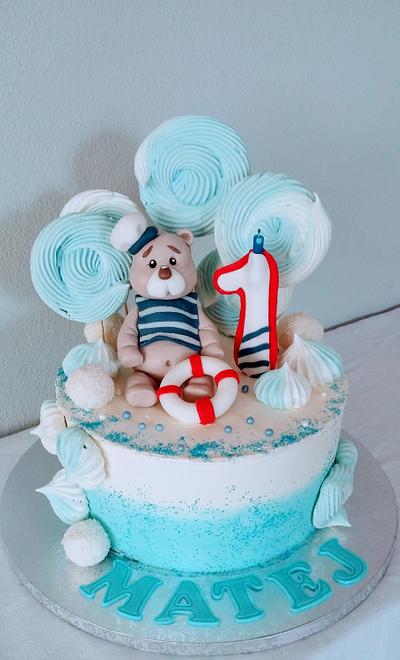 Creamy cake with sailor - Cake by alenascakes
