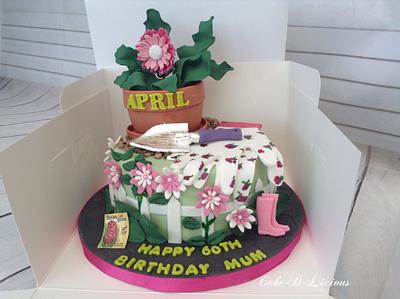 50th Birthday Mum Gardening Themed Cake - Cake by Sweet Lakes Cakes