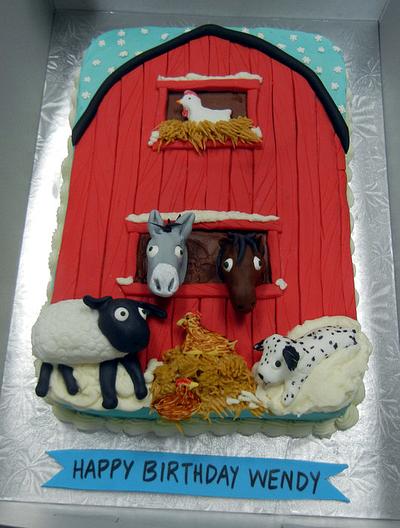 Red barn cake - Cake by Ronna