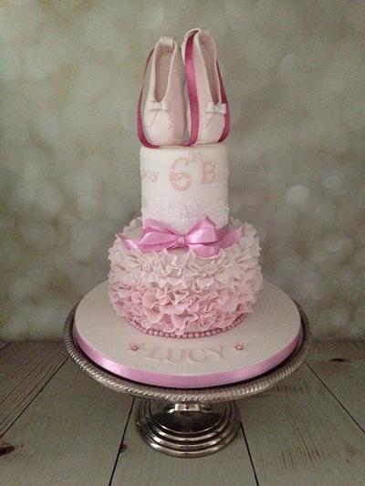 Pink ruffles ballet shoes cake  - Cake by Melanie Jane Wright