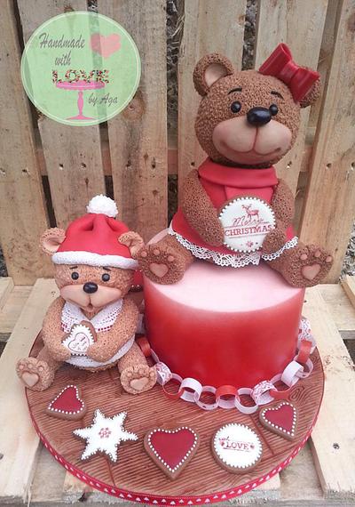 Christmas Teddies - Cake by Aga Leśniak