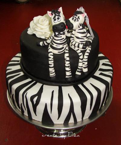 Zebra in love - Cake by Eliza