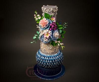 Shabby Chic Wedding Cake - Cake by Crazy Sweets