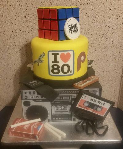 80's Themed Birthday Cake - Cake by Tracy's Custom Cakery LLC