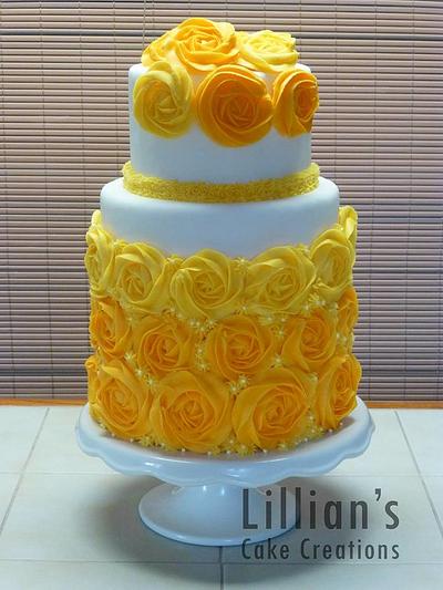 Buttercream Ruffle Rose Cake - Cake by Lilly09