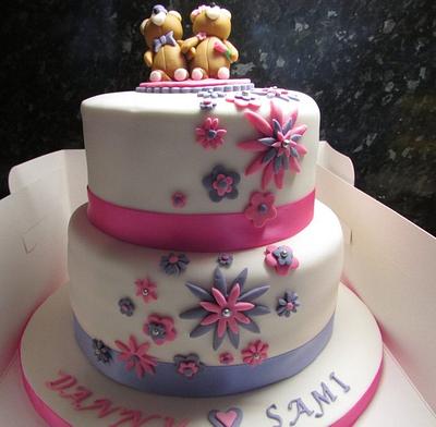 Teddy bear engagement cake - Cake by Hellocupcake