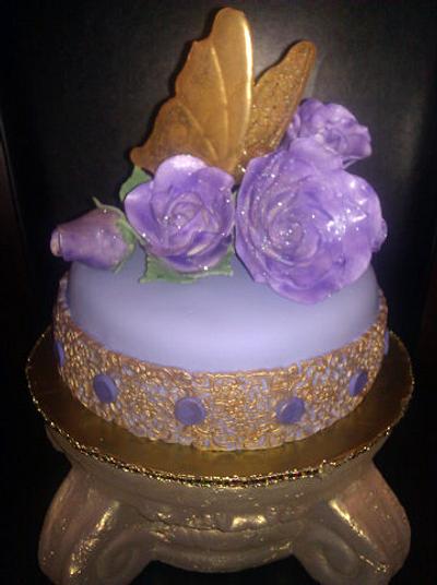 Purple cake, Purple roses and isomalt butterfly - Cake by Cakery Creation Liz Huber