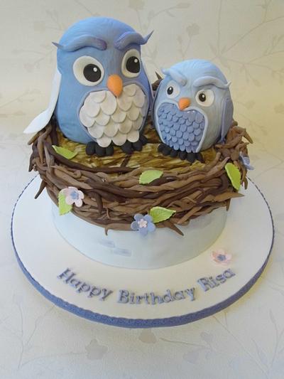 Nesting Owls - Cake by TheCakeLady