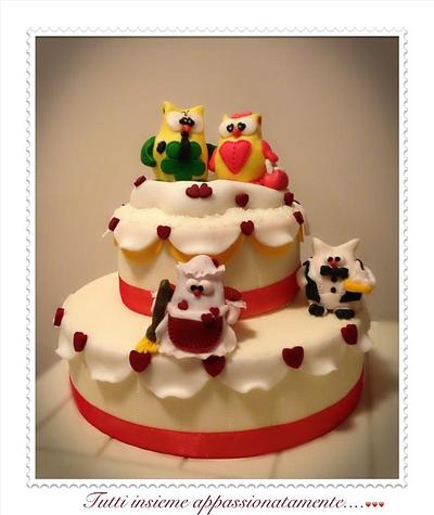 the marriage of the owls, the butler and the housekeeper! - Cake by Pam Smith's Cakes