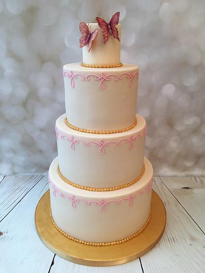 Butterfly wedding cake  - Cake by Elaine - Ginger Cat Cakery 