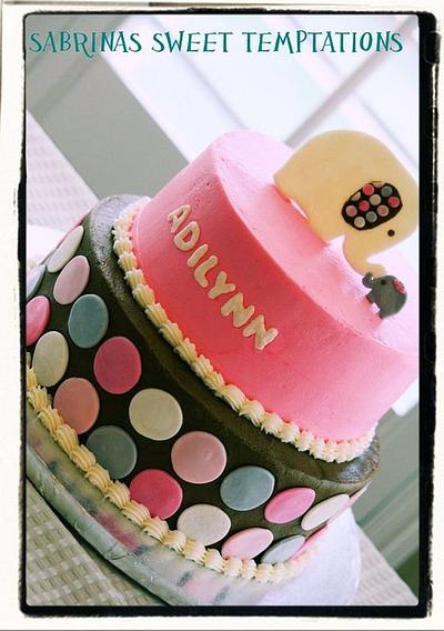 Pink & brown Elephant - Cake by sabrinas sweet temptations