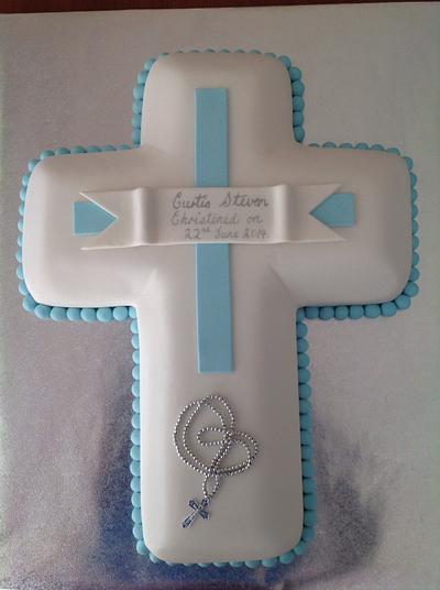 Christening cross cake. - Cake by catchfab
