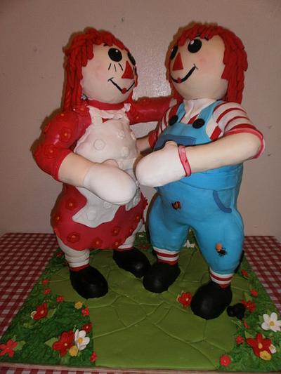 Raggedy Ann and Andy - Cake by lizy