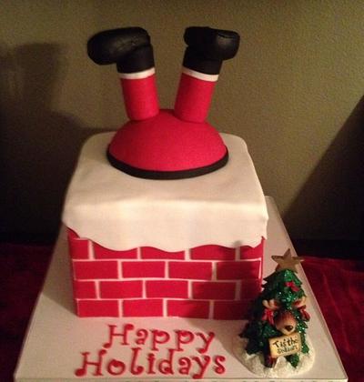 Santa in chimney cake.  - Cake by Cakes by Maray