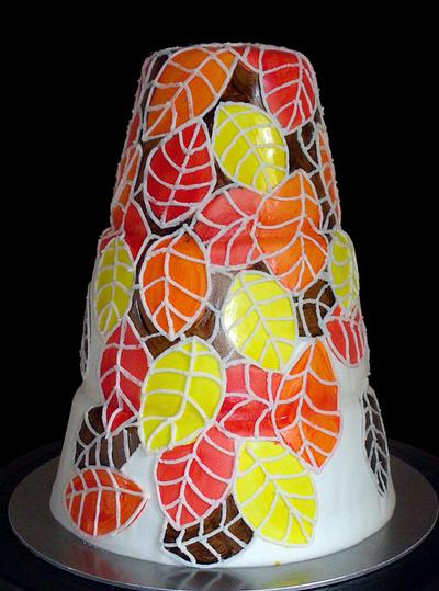 Thanksgiving - Autumn Leaves - Cake by Katie Goodpasture