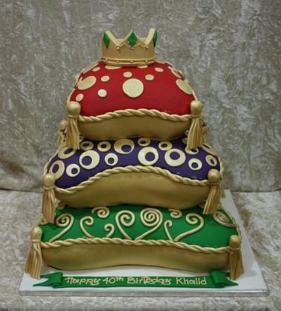 Pillows and crown cake - Cake by The House of Cakes Dubai