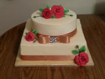 50th Wedding Anniversary - Cake by Beverlee Parsons