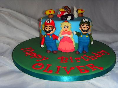 Super Mario Brothers Multi Character Birthday Cake - Cake by Christine