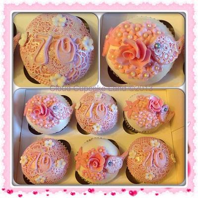 70th Birthday Cupcakes - Cake by Deb