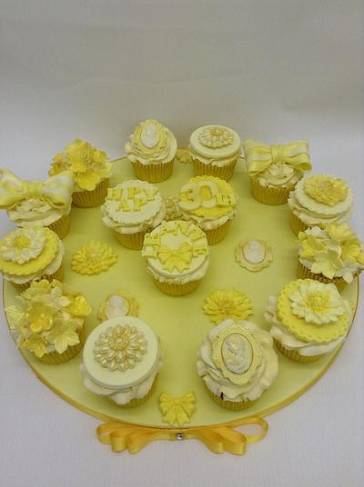 yellow vintage cupcakes  - Cake by d and k creative cakes
