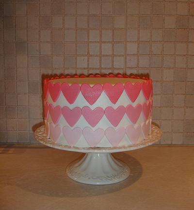 Ombre hearts cake - Cake by Dora Avramioti