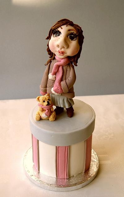 Winter doll with a teddy. - Cake by Katarzynka
