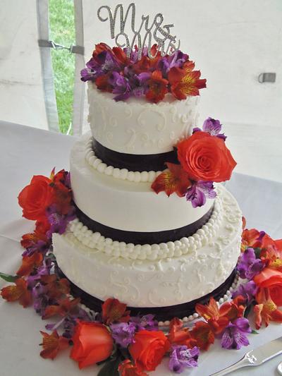 Vibrant Autumn wedding cake - Cake by Nancys Fancys Cakes & Catering (Nancy Goolsby)