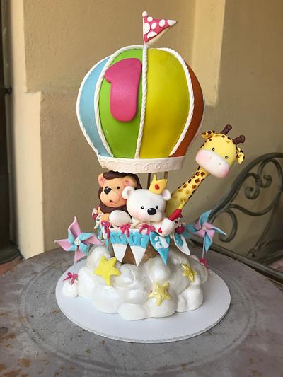 hot-air balloon Animals  - Cake by Elisa De michele
