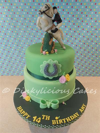 Horse jumping Cake  - Cake by Dinkylicious Cakes