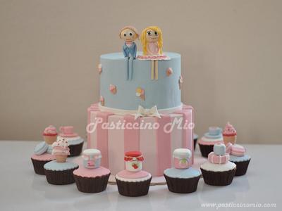 Engagement Cake and Cupcakes - Cake by Pasticcino Mio