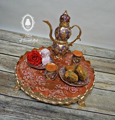 Turkish Tea for Two - A Sugar Artist's Tea Party - Cake by Slice of Sweet Art