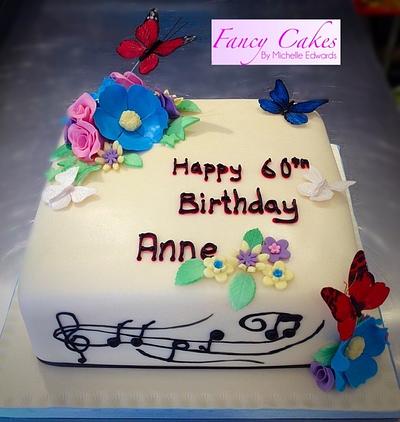 Musical butterfly's  - Cake by Michelle Edwards 