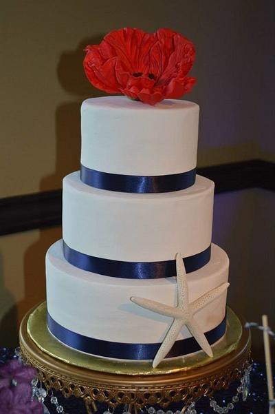 Nautical Wedding - Cake by Kim Leatherwood