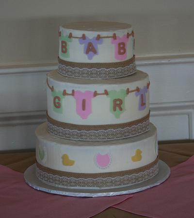 Clothesline Baby Shower Cake - Cake by Laura Willey