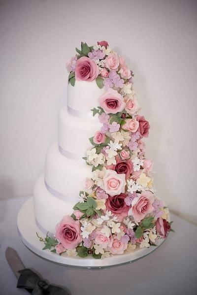 Romantic Cascade Wedding cake - Cake by Michelle George