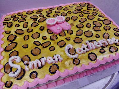 Leopard print buttercream baby shower cake - Cake by Nancys Fancys Cakes & Catering (Nancy Goolsby)