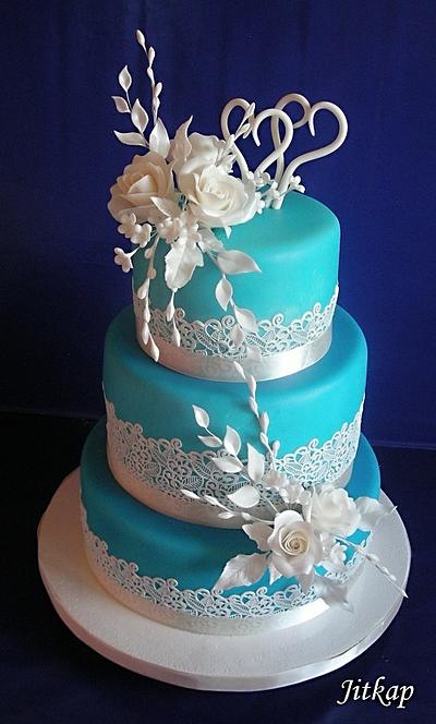 Svatební v modré/Wedding - Cake by Jitkap