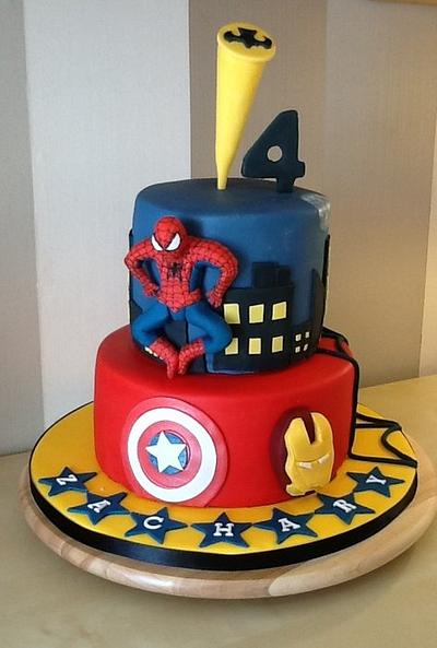 Superhero mayhem - Cake by lisa-marie green