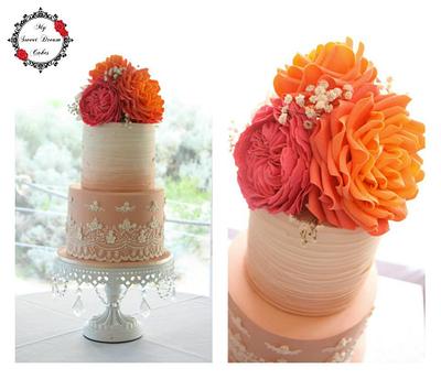 Coral Wedding by the Sea - Cake by My Sweet Dream Cakes