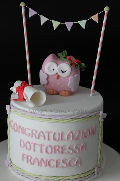 Pastel Owl Cake - Cake by Sweet Mami's Cake
