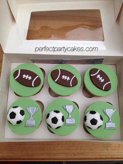 Sporty cupcakes  - Cake by Perfect Party Cakes (Sharon Ward)